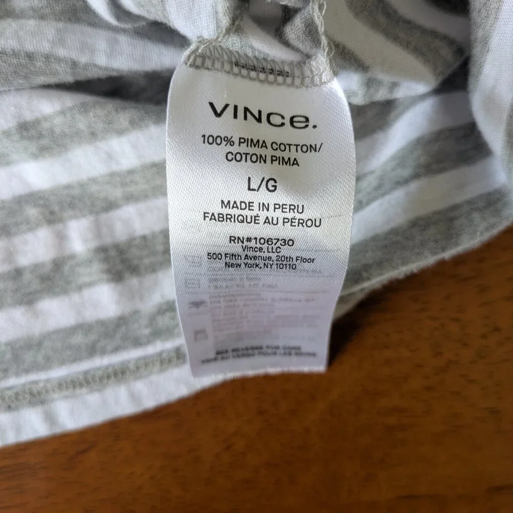 Vince grey and white striped tshirt - Picture 3 of 4